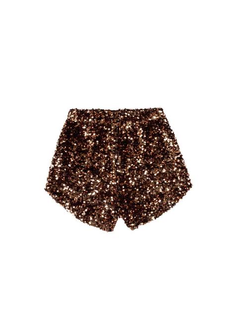 Shorts con paillettes Lù-Lù BY MISS GRANT | LL4718CIOCCOLATO